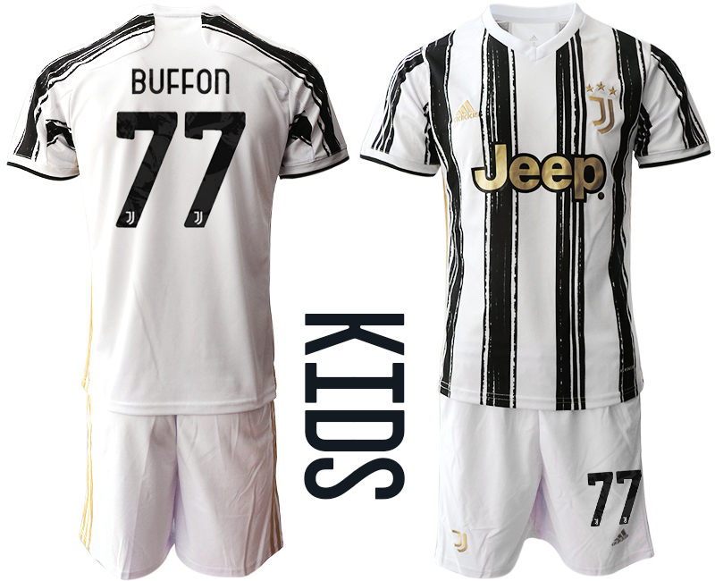 Youth 2020-2021 club Juventus home #77 white Soccer Jerseys->juventus jersey->Soccer Club Jersey